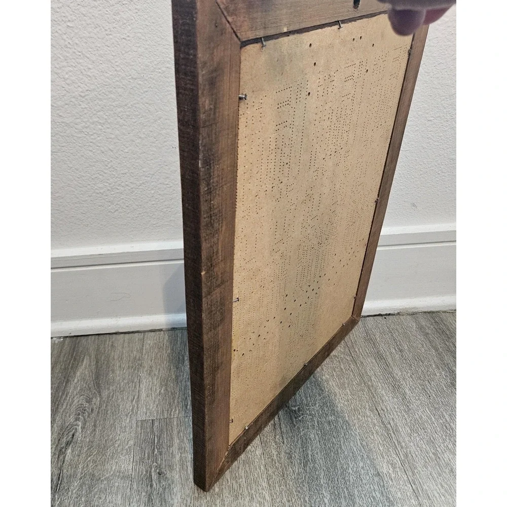 VTG Catholic framed print child praying‎ wooden board 19x14 Wood Picture Frame